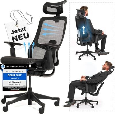 VALKENSTOL M5 ergonomiczne krzesło biurowe - [oparcie z regulacją wysokości] fotel biurowy do biura | ergonomiczny fotel biurowy | ergonomiczny fotel biurowy do biura | ergonomiczny fotel biurowy