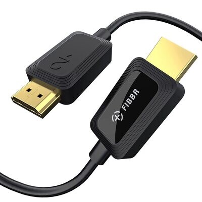 FIBBR Kabel światłowodowy HDMI 8K, kabel HDMI 48 Gb/s Ultra High Speed kabel HDMI 2.1/obsługa AOC 8K 60Hz, 4K 120Hz/144Hz HDR eARC kompatybilny z PS5, Xbox Series X, PC, TV (1m/3,28ft)