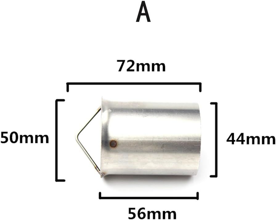 JFGRACING Osłona rury wydechowej 5 cm średnicy x 7,2 cm długości ze stali nierdzewnej uniwersalny tłumik wydechowy do motocykla DB Defender DB Killer Tłumik