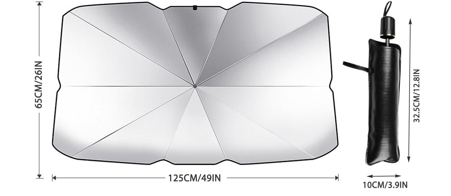 D-Lumina Osłona przeciwsłoneczna na przednią szybę UV, 125 x 65 cm