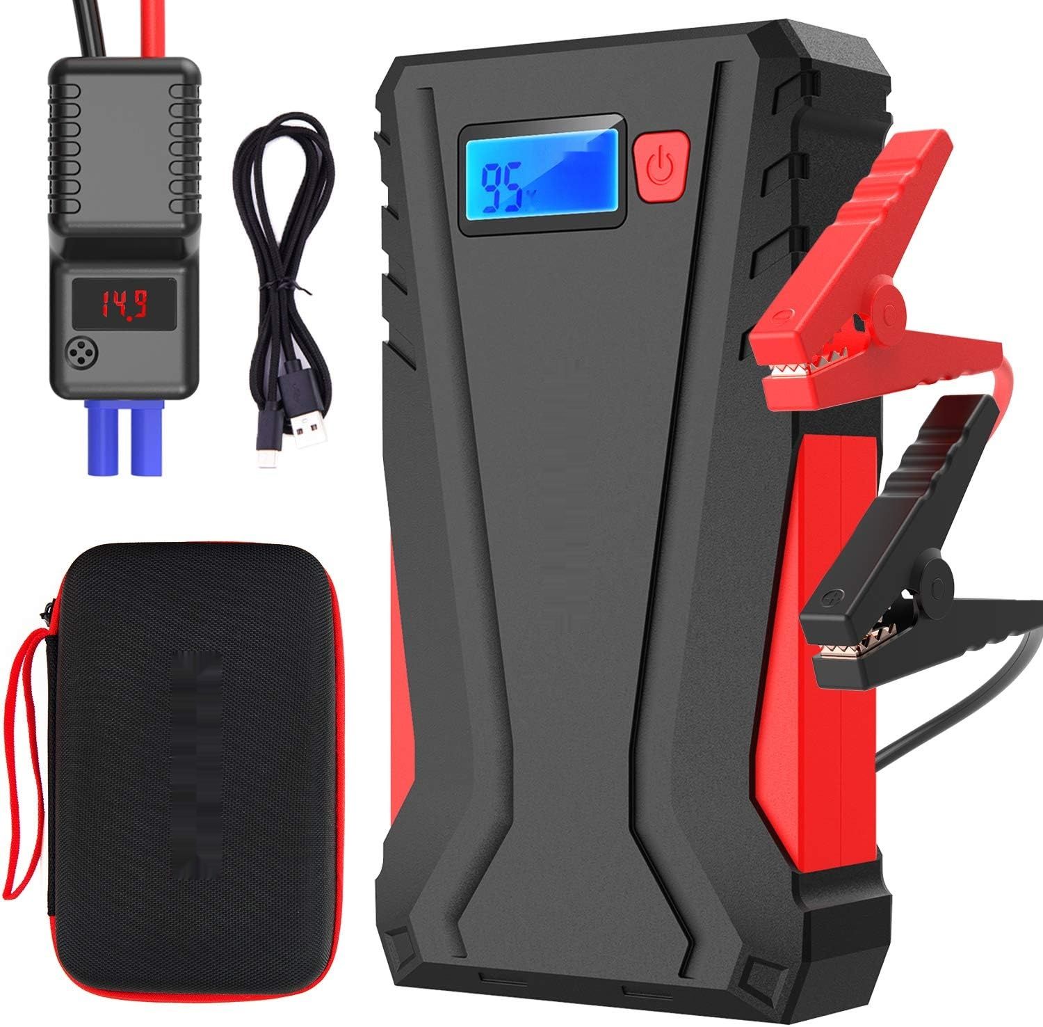 DINKALEN Jump Starter Power Bank, 12800 mAh, dla 7.0 L Benzyny lub 5.5 L Diesla