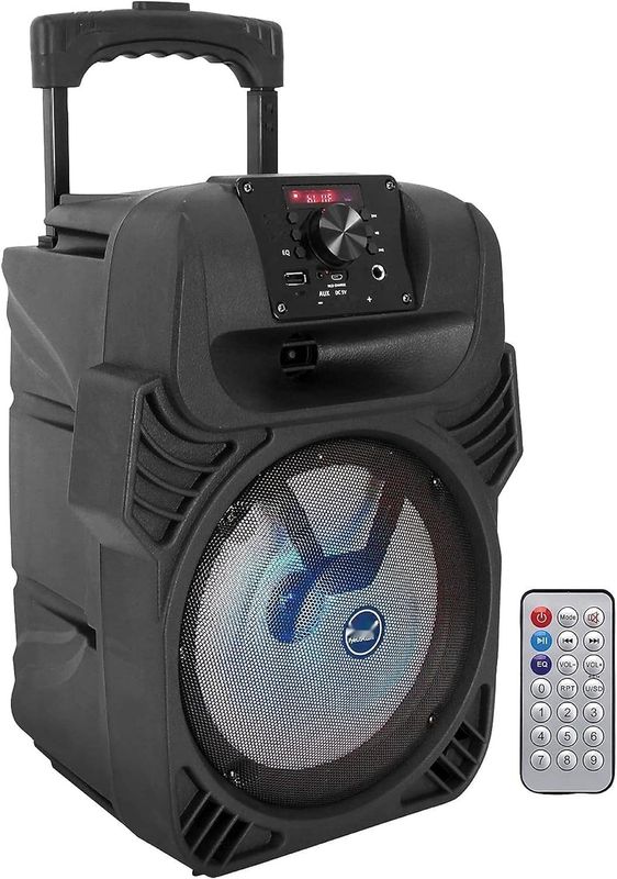 Pyle Głośnik PA Bluetooth, Karaoke 400 W, 8&quot; Subwoofer, USB/MP3/FM, LED Światła.