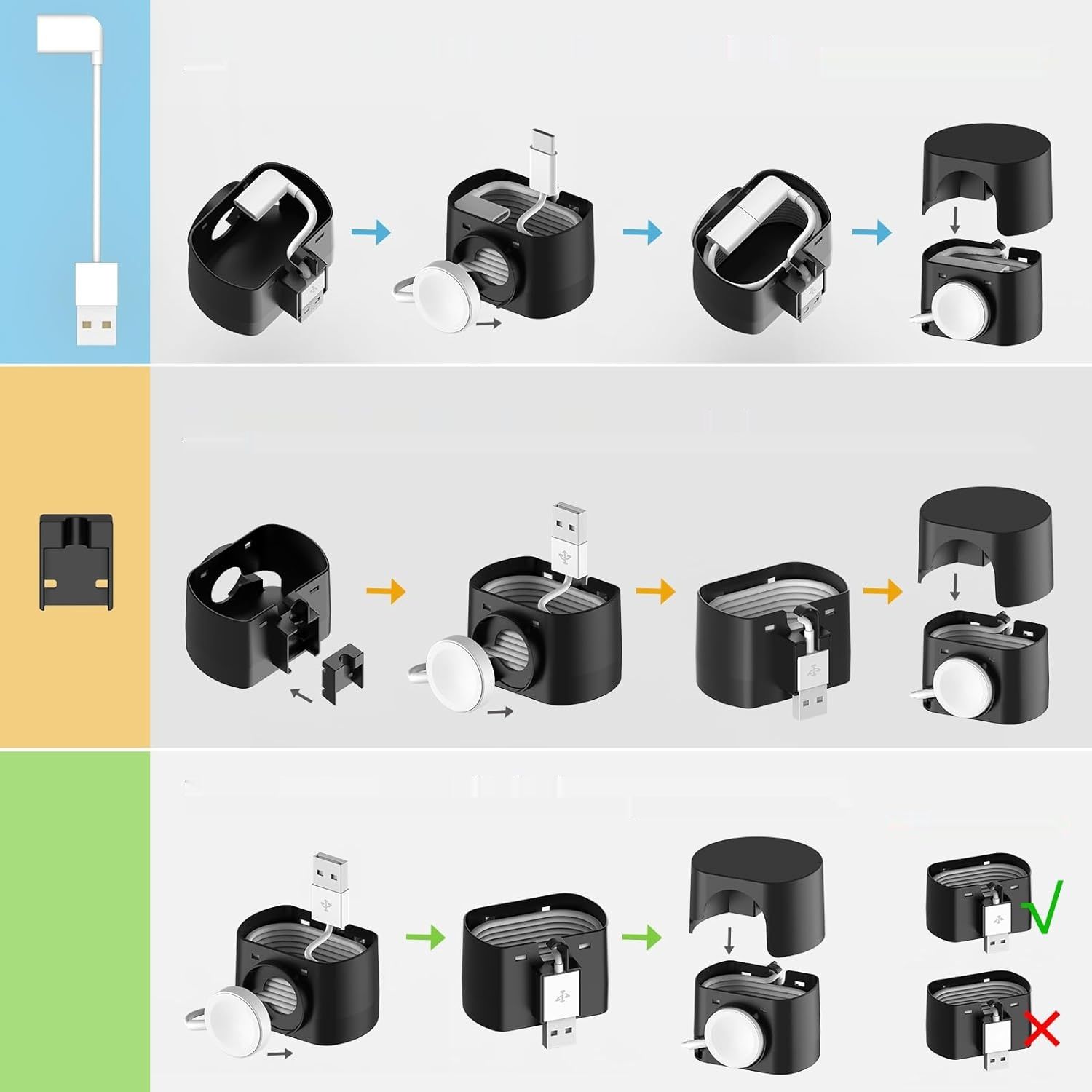 Smatree Etui Ładujące dla Apple Watch Serii 8/7/6/5/4/3/2/1/SE - Czarny