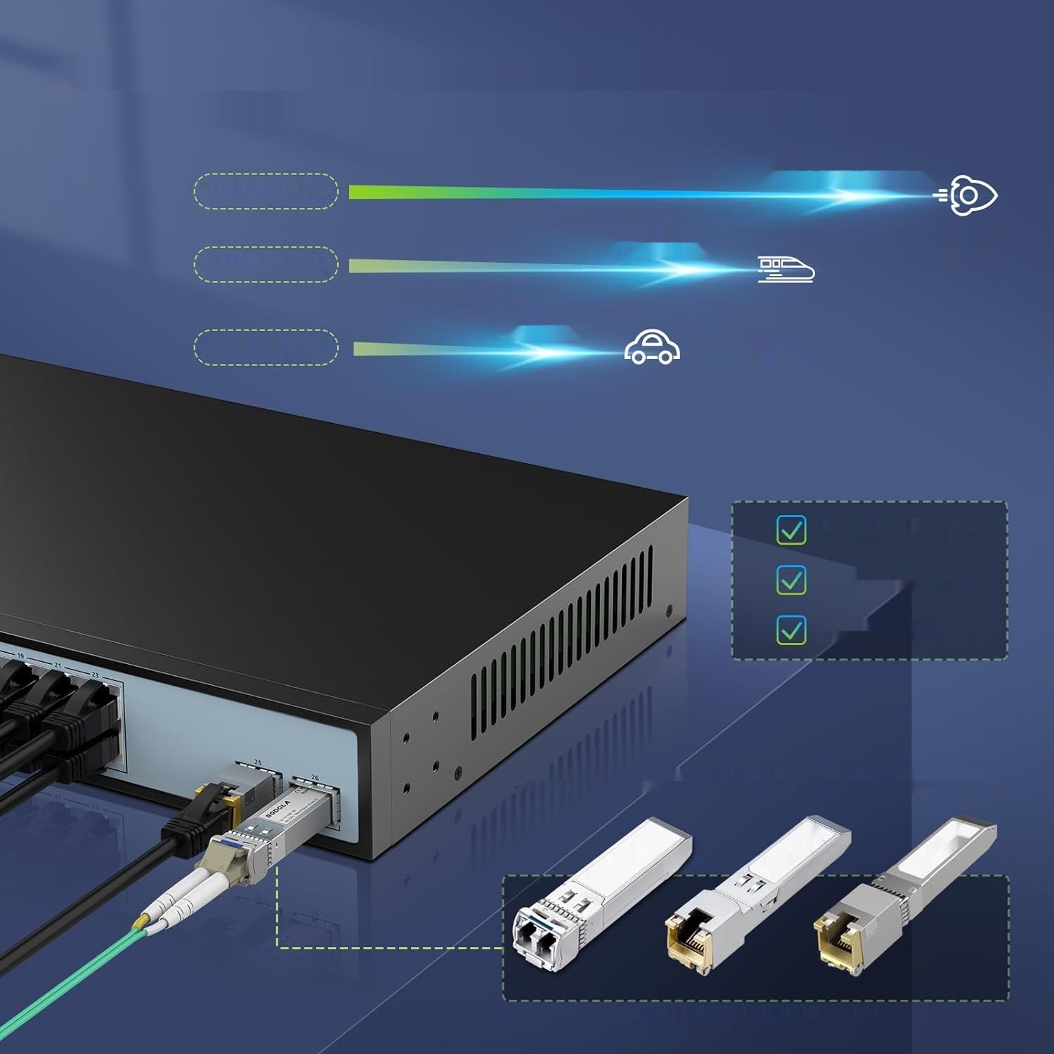 SODOLA 24-portowy przełącznik sieciowy 24 x 2.5G Base-T, 2 x 10G SFP+.