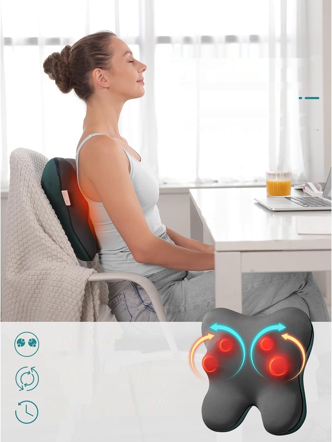 Bob i Brad EZBack Massager: Shiatsu 3D, podgrzewanie, ulga w bólu mięśni.