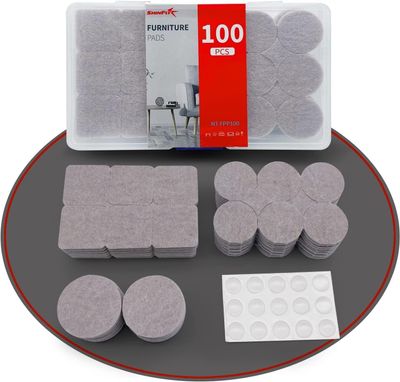 Podkładki filcowe samoprzylepne zestaw 100-częściowy x 27 zestawów