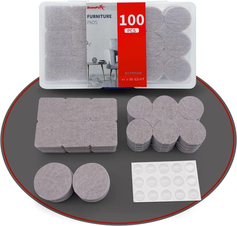 Podkładki filcowe samoprzylepne zestaw 100-częściowy x 27 zestawów