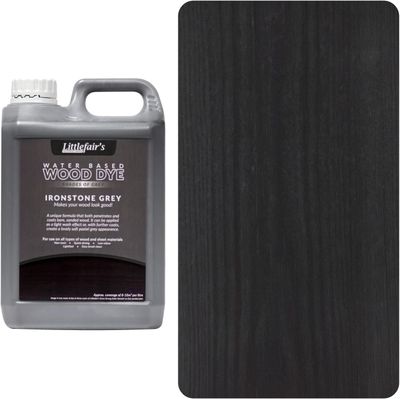 Littlefairs lazura do drewna i barwnik na bazie wody - zakres pastelowy (2,5 l, szary Ironstone Grey)