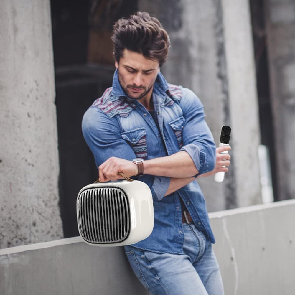 Urządzenie do karaoke, 30 W, Bluetooth, przenośny system PA z 2 bezprzewodowymi mikrofonami, głośnik z uchwytem na telefon komórkowy