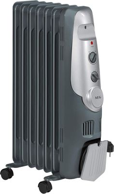 AEG RA 5520 7-żebrowy grzejnik olejowy, 1500 W, 3 poziomy mocy, regulacja ciepła, zwijanie kabla, 4 kółka