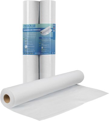 2 jednorazowe papierowe rolki kanapy wykonane z włókniny, wodoodporne, rozmiar cm 60 x 100 wyprodukowano we Włoszech