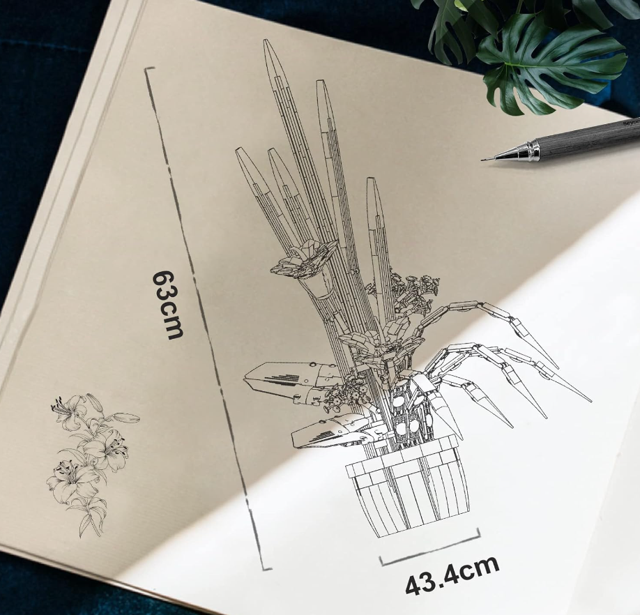 URGEAR Lilies Flowers Zabawka z klocków budowlanych 1513 sztuk