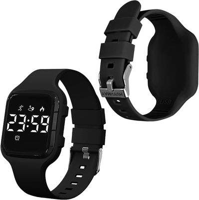 HUYVMAY Fitness Tracker Zzegarek z Krokomierzem, Zegarek Fitness bez Bluetooth/Aplikacji/Telefonu, Wodoszczelny Zegarek Fitness dla Chłopców Dziewcząt Dzieci, Zegarek na Rrękę ze Stoperem, 3 Budziki