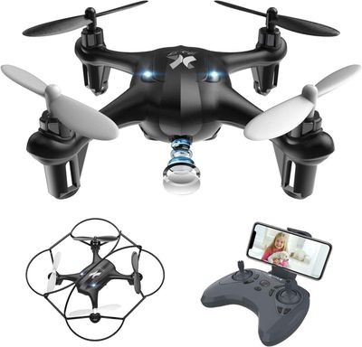 AToyX AT-96 Drone z kamerą HD Helikopter FPV Mini WiFi Drone Quadcopter z trybem Headless Samolot Mini Pilot zdalnego sterowania Zabawka dla dzieci lub początkujących - Czarny
