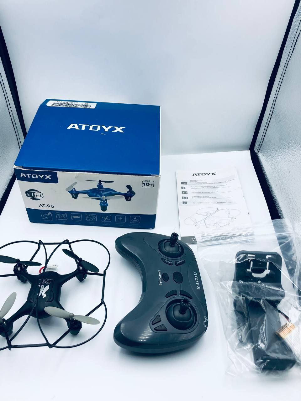 AToyX AT-96 Drone z kamerą HD Helikopter FPV Mini WiFi Drone Quadcopter z trybem Headless Samolot Mini Pilot zdalnego sterowania Zabawka dla dzieci lub początkujących - Czarny