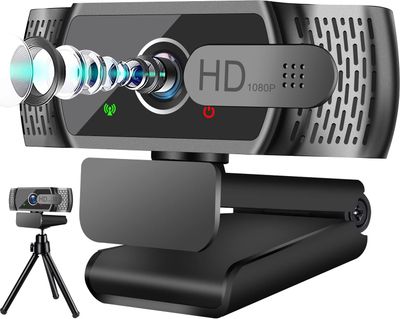 neefeaer kamera internetowa HD1080P z mikrofonem, automatyczna korekcja światła, USB PC kamera internetowa z osłoną, kąt szeroki 90°, korekcja ekspozycji, Plug &amp; Play, do komputera, laptopa, komputera