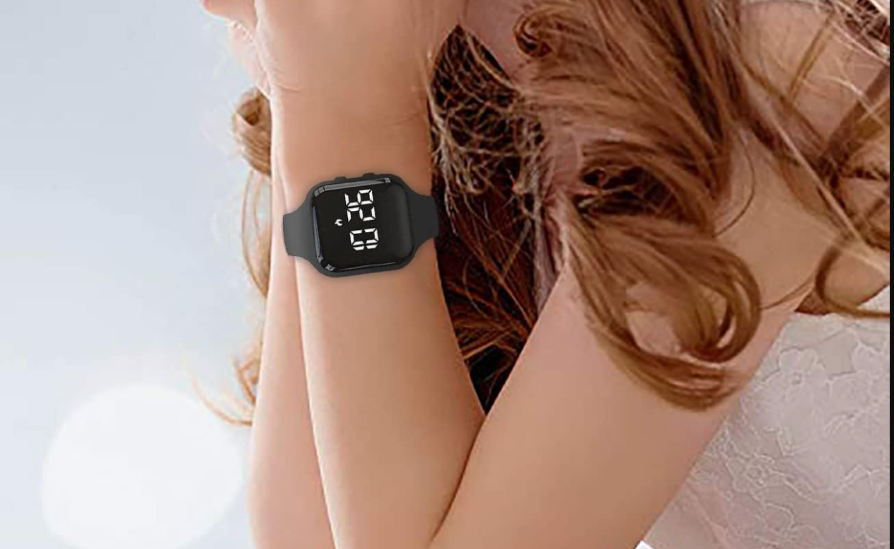 HUYVMAY Fitness Tracker Zzegarek z Krokomierzem, Zegarek Fitness bez Bluetooth/Aplikacji/Telefonu, Wodoszczelny Zegarek Fitness dla Chłopców Dziewcząt Dzieci, Zegarek na Rrękę ze Stoperem, 3 Budziki