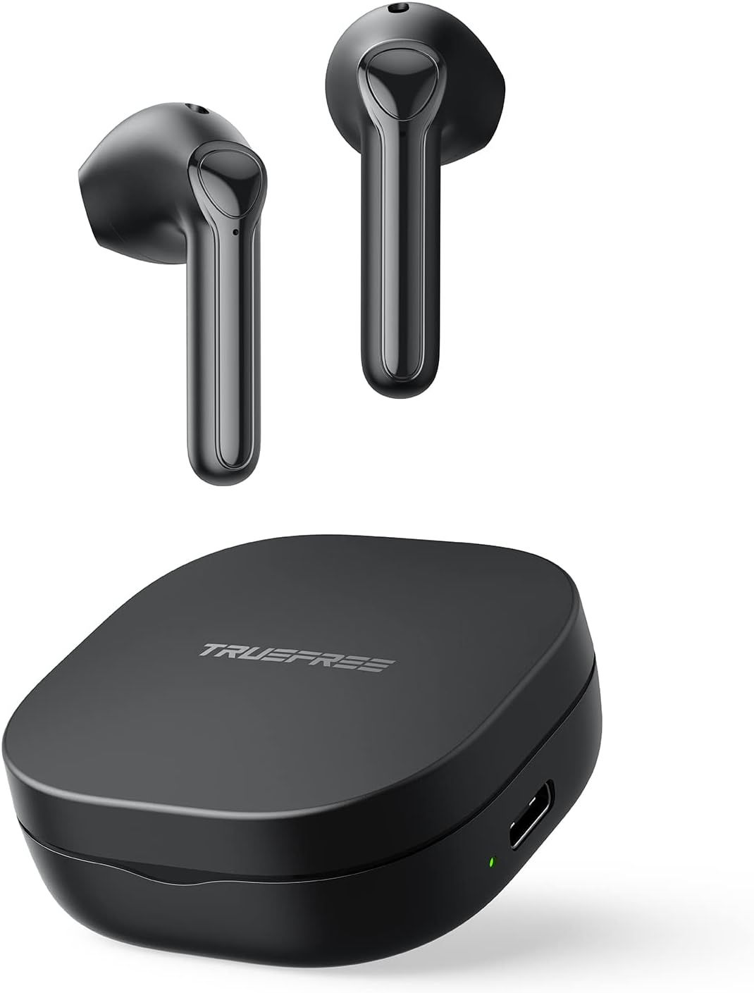 Truefree A1 Bluetooth 5.0 Stereo HiFi IPX4, wbudowane mikrofony, 18 godzin czasu odtwarzania, głębokie basy, USB-C szybkie ładowanie bezprzewodowe słuchawki dla iOS Android
