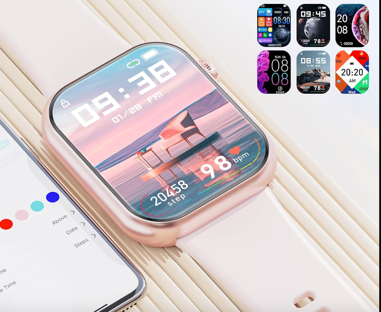 Smartwatch męski Odpowiedź/Wykonuj połączenia,1.85 Smartwatch pełny ekran dotykowy,wodoodporny sportowy zegarek IP67,Fitness Smart Watch z tętnem tlenu we krwi dla Androida i iOS