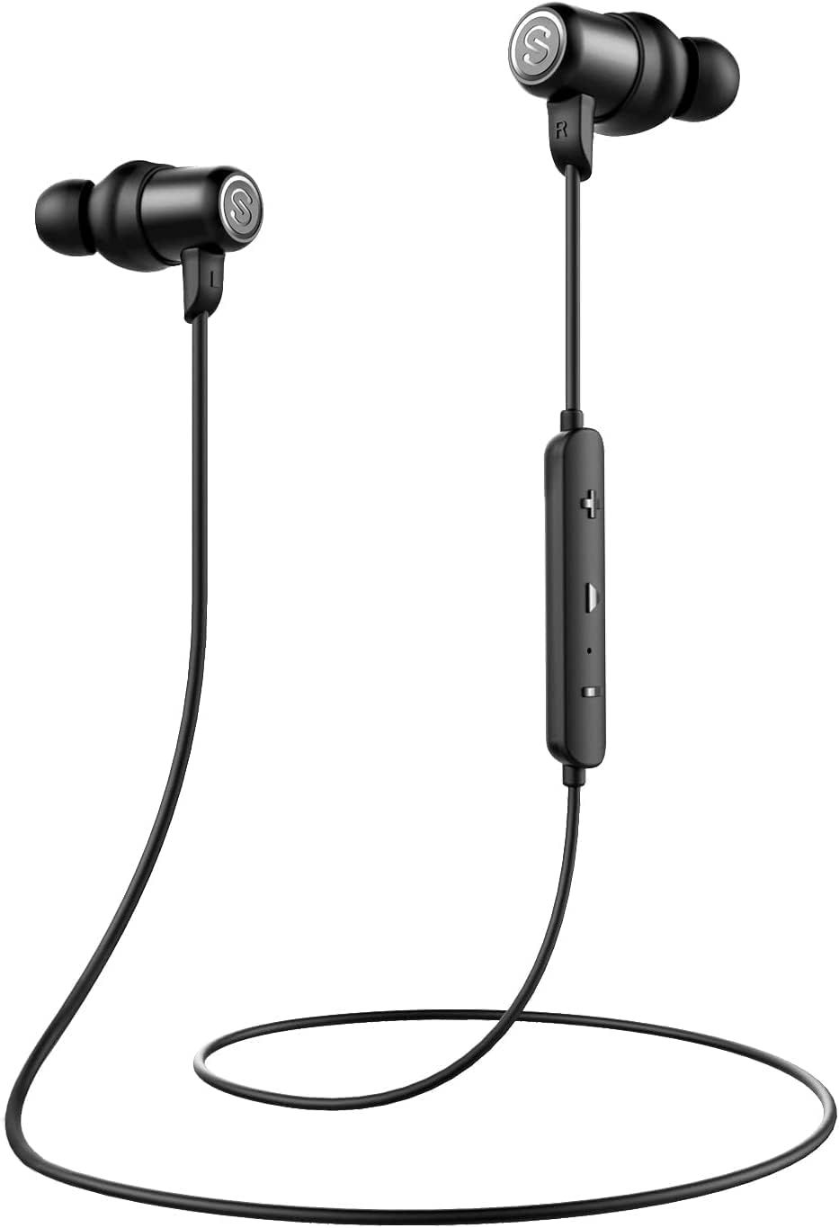 SoundPEATS Value Magnetyczne Bezprzewodowe słuchawki Bluetooth 5.0 z mikrofonem słuchawki sportowe douszne 8 godzin odtwarzania Połączenia bez użycia rąk IPX6 Wodoodporny