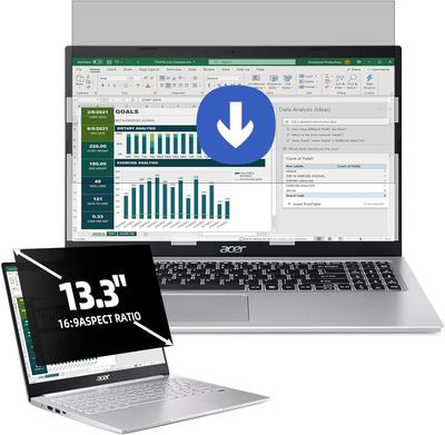Osłona na laptopa 13,3 cala, ochrona przed niebieskim światłem ochrona przed oślepieniem, zdejmowana folia ochronna, współczynnik proporcji obrazu 16:9, filtr maskujący kompatybilny z Lenovo/HP/Dell/A