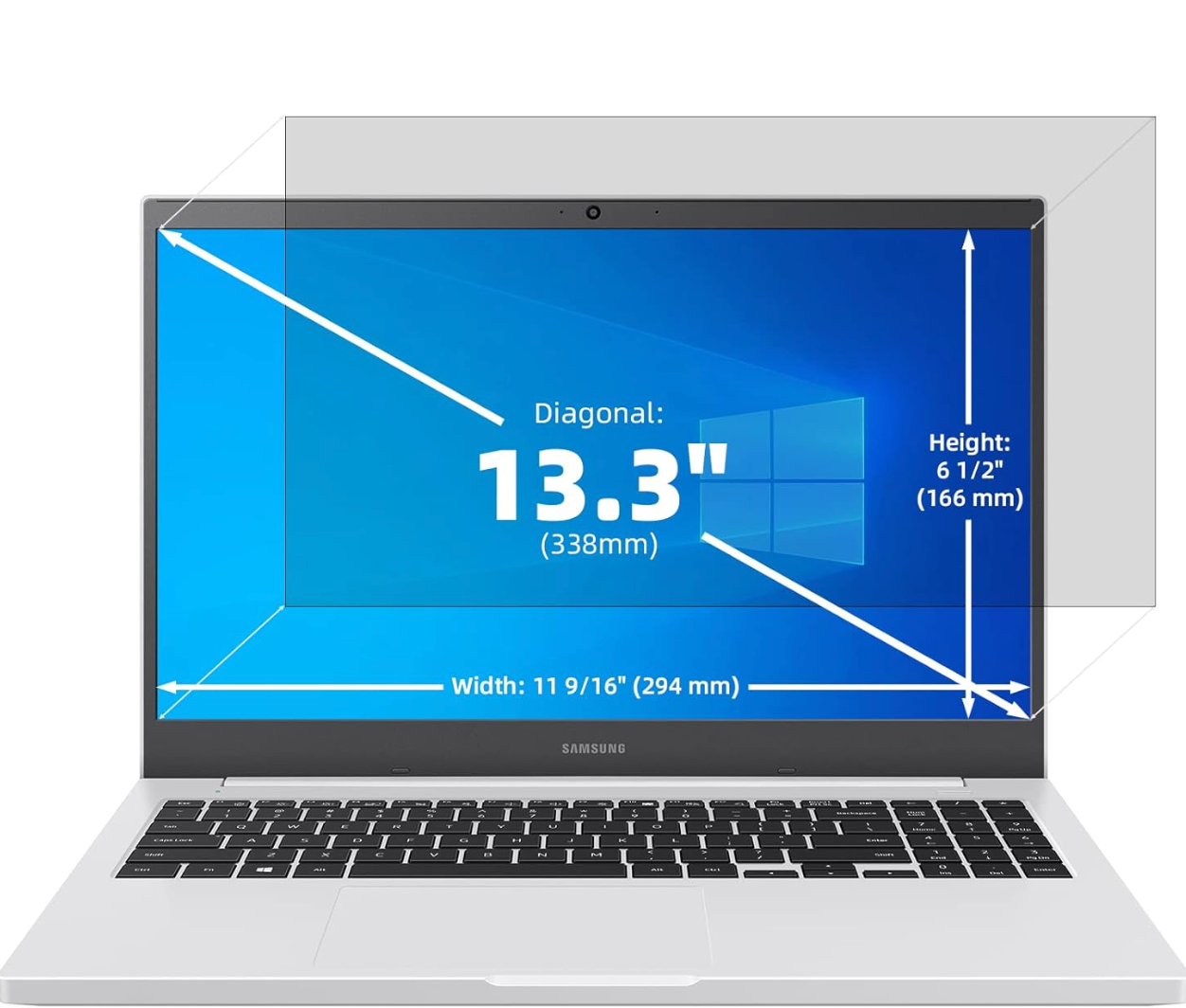 Osłona na laptopa 13,3 cala, ochrona przed niebieskim światłem ochrona przed oślepieniem, zdejmowana folia ochronna, współczynnik proporcji obrazu 16:9, filtr maskujący kompatybilny z Lenovo/HP/Dell/A
