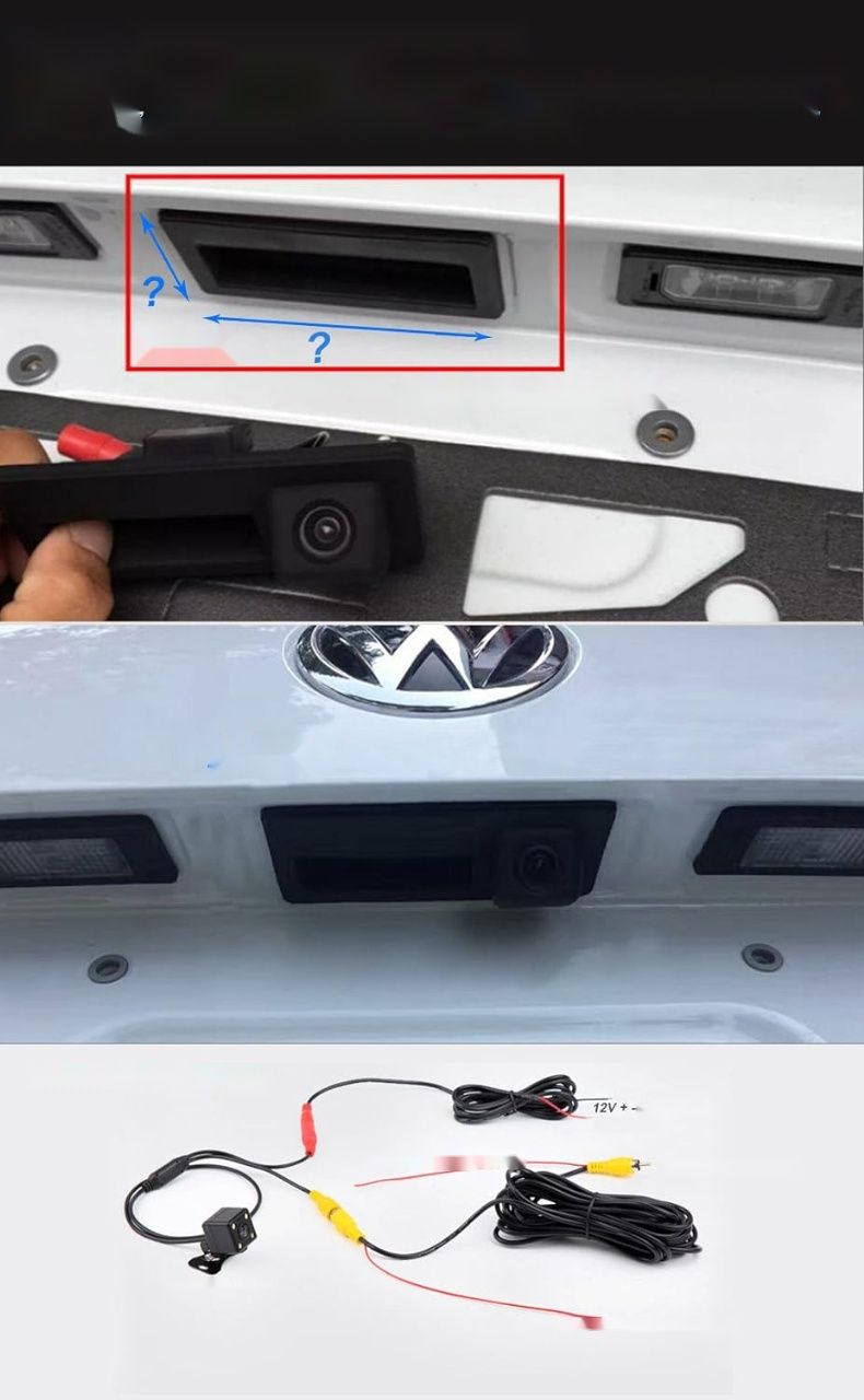 Kamera cofania Navinio, wodoodporna, z widzeniem nocnym, umieszczona w uchwycie bagażnika, dla VW Skoda Rapid Roomster Superb Yeti Fabia Octavia II 1Z5 oraz Audi A1.