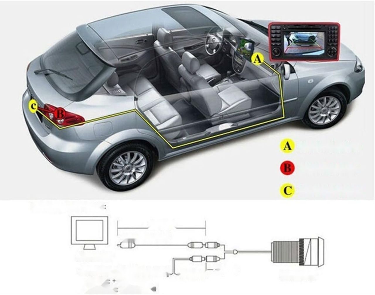 Kamera cofania Navinio, wodoodporna, z widzeniem nocnym, umieszczona w uchwycie bagażnika, dla VW Skoda Rapid Roomster Superb Yeti Fabia Octavia II 1Z5 oraz Audi A1.