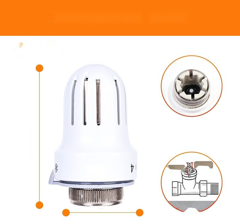 Delamiya 4 sztuk głowica termostatyczna M30 x 1,5 biała z pozycją przeciwzamrożeniową.