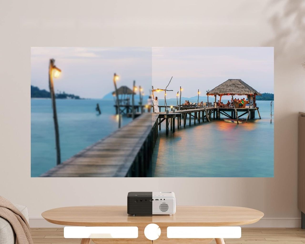 Projektor Full HD 1080P, WiFi, Bluetooth, kino domowe, 90 000h.