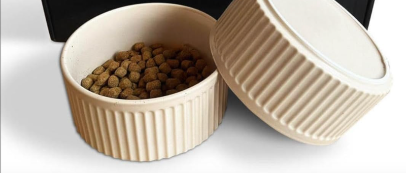 Miseczka ceramiczna | Antypoślizgowa | Zestaw 2 misek Beżowych 850 ml