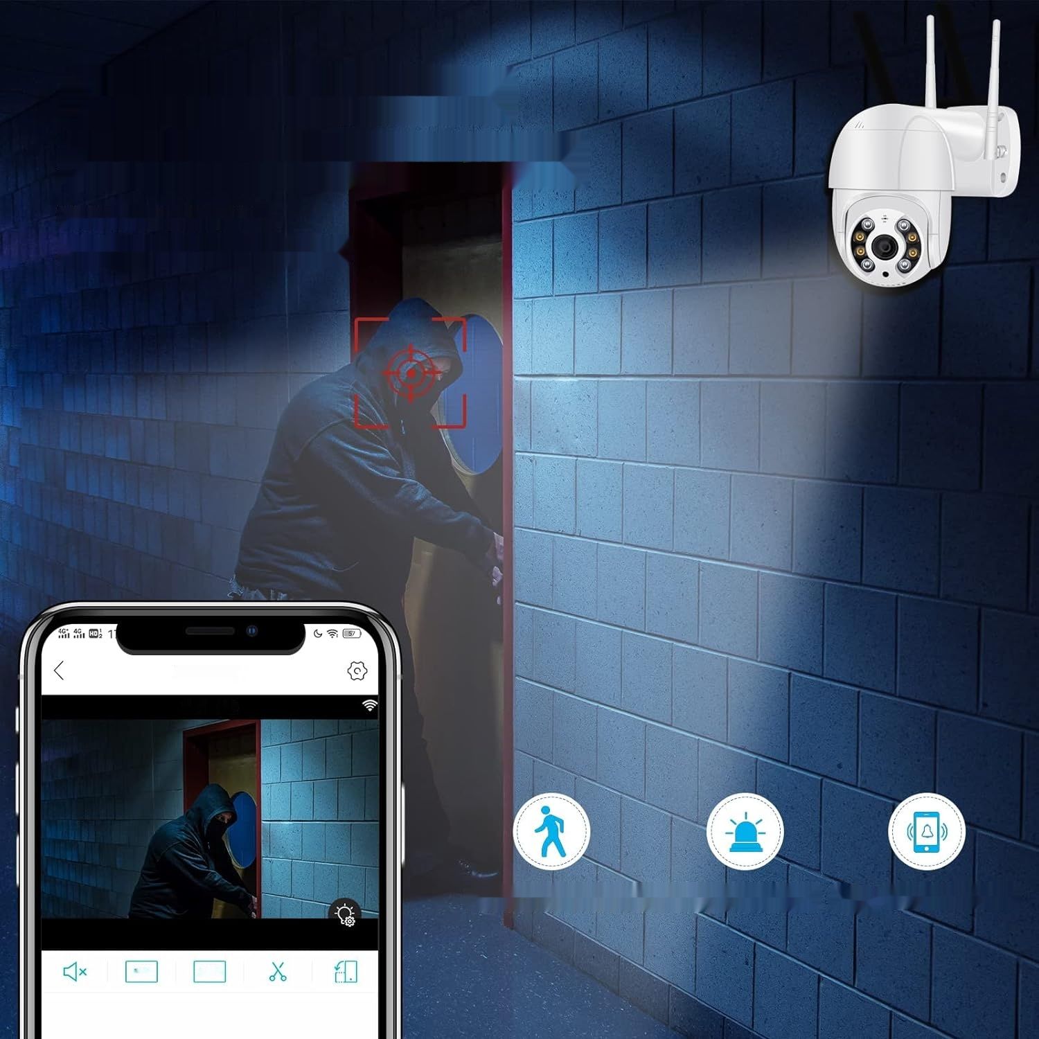 Anksono 2MP WiFi, obrót PTZ, nocne widzenie, IP66