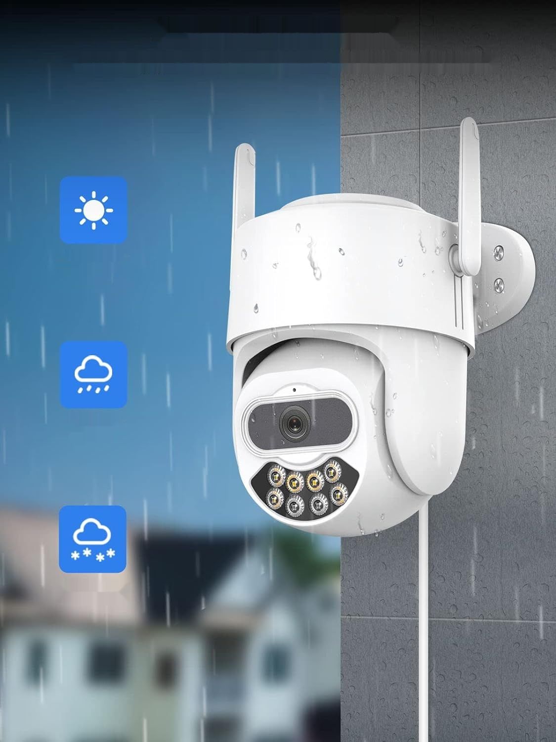 Anksono 2K PTZ IP Camera, WiFi, ruch, alarm, IP66.