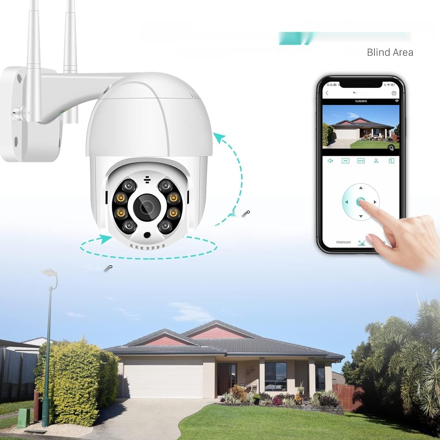 Anksono 2MP WiFi, obrót PTZ, nocne widzenie, IP66