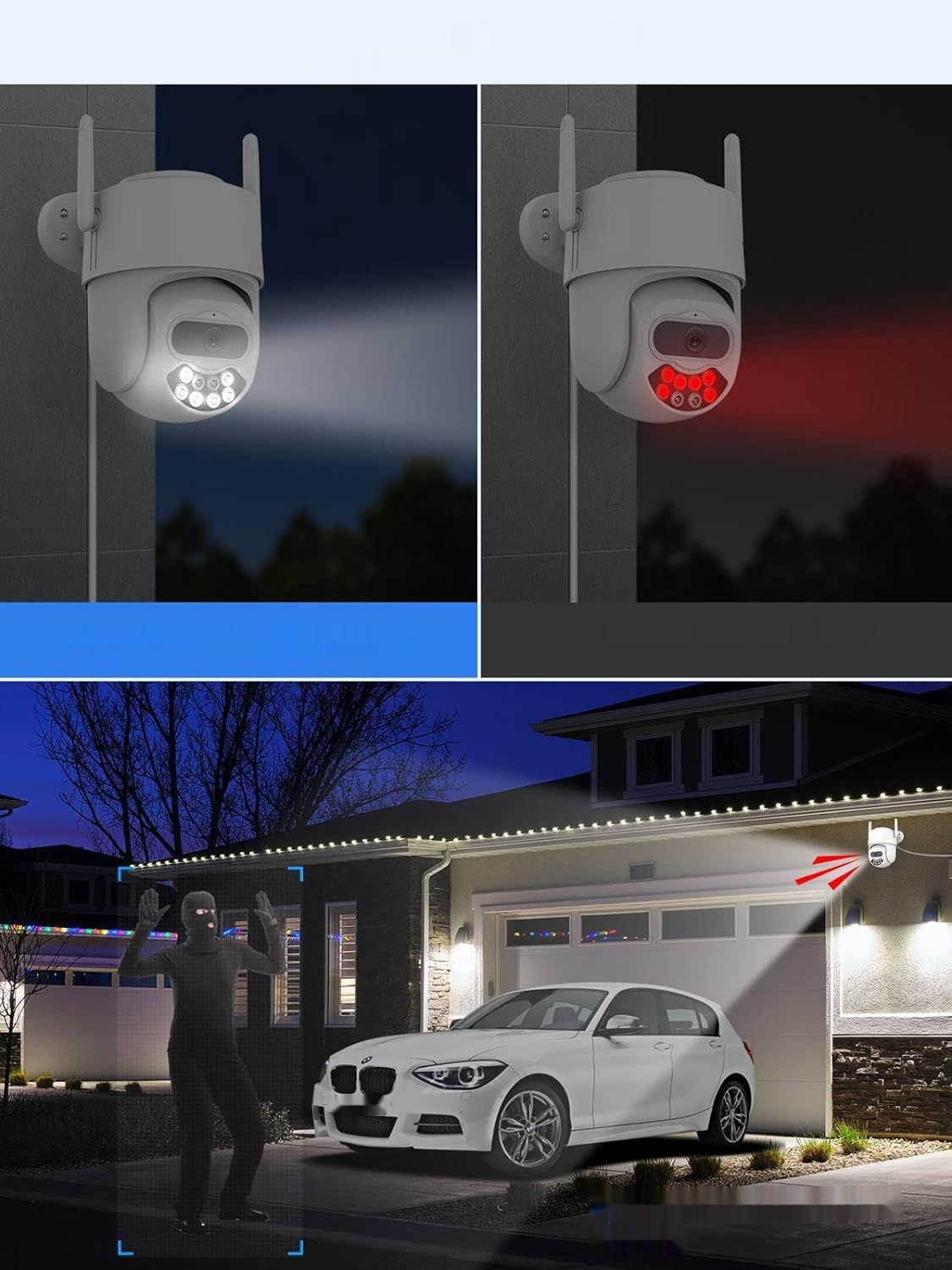 Anksono 2K PTZ IP Camera, WiFi, ruch, alarm, IP66.