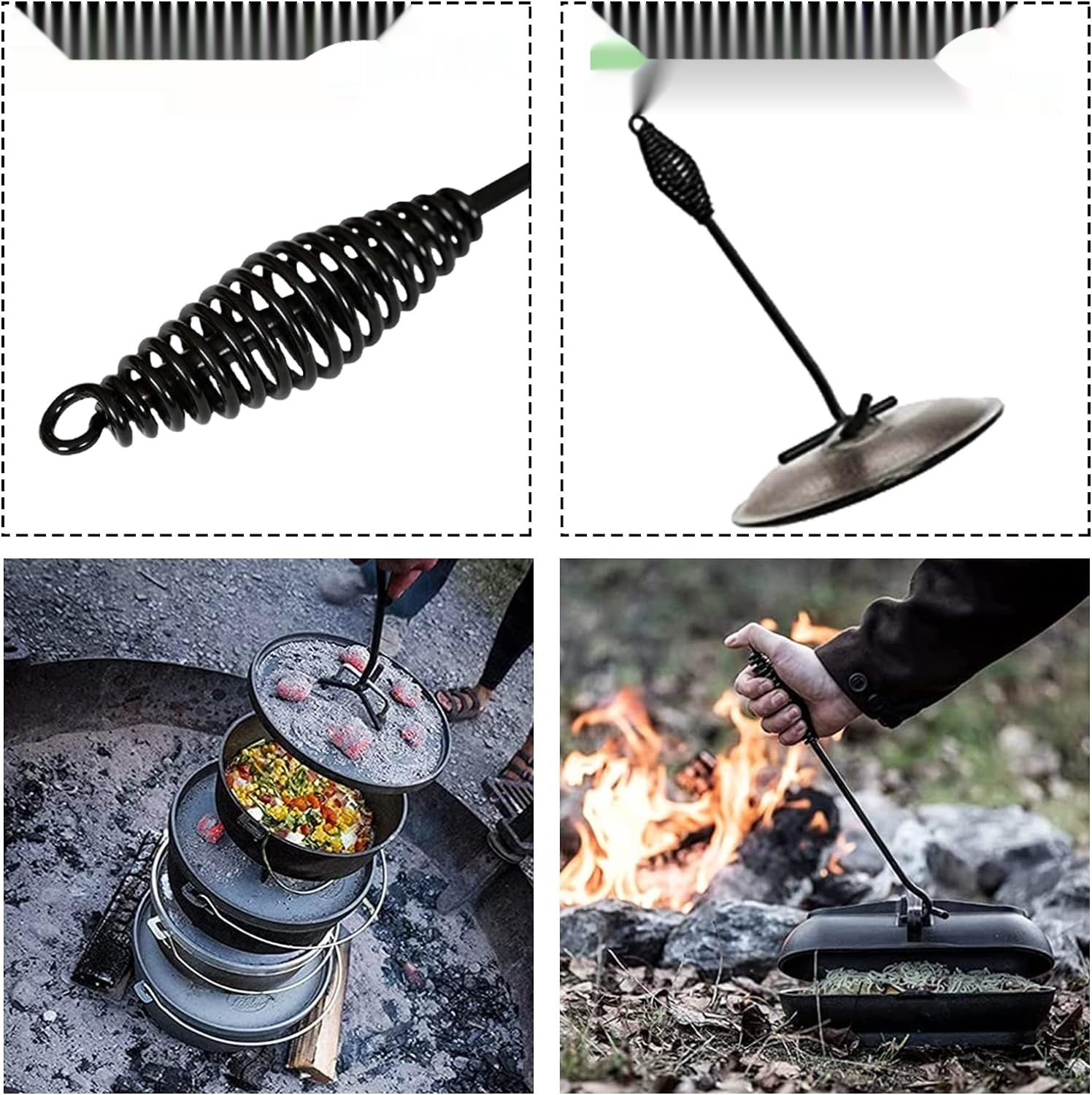 Akcesoria BARVERE: podstawa 42 cm, stojak, haki, rękawice BBQ.