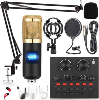 Mikrofon ALPOWL BM-800, idealny do podcastów, YouTube, TikTok (Złoty)