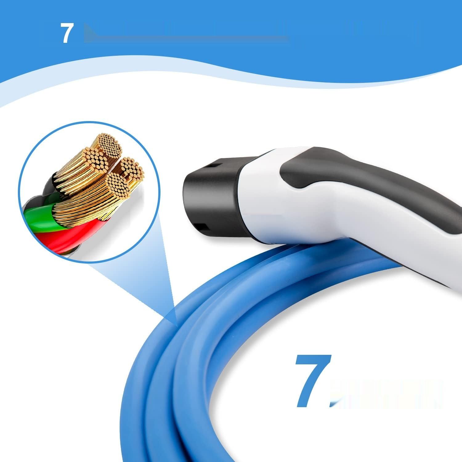 Kabel ładowania Gruensauber typu 2 - 22 kW 5 m 32 A 3 fazy