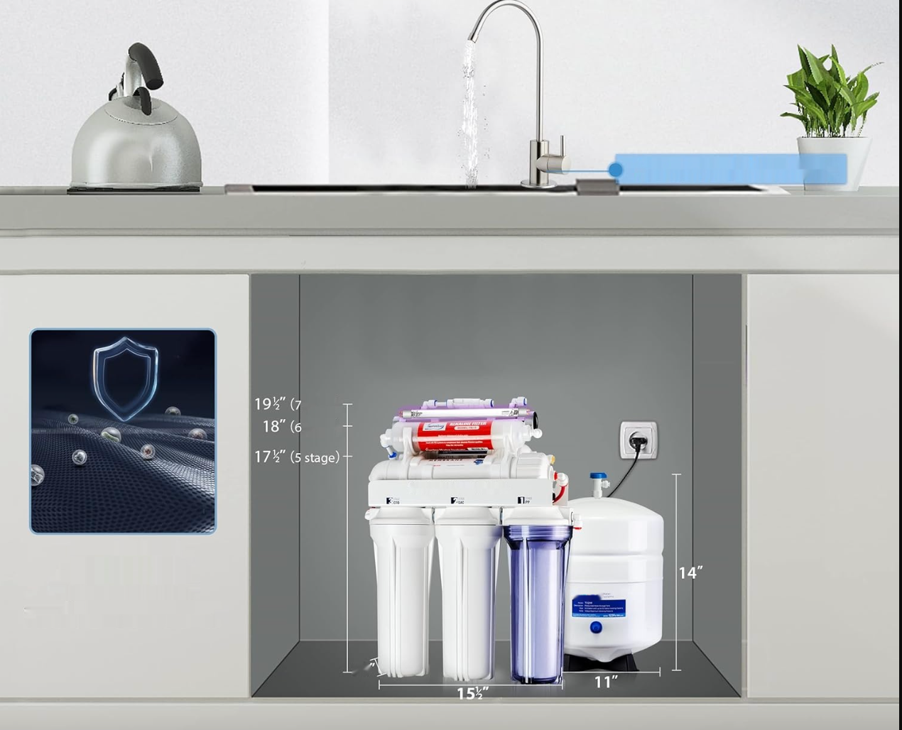 iSpring RCC7AKUV 7-stopniowy system filtracji wody, certyfikat NSF, redukcja TDS
