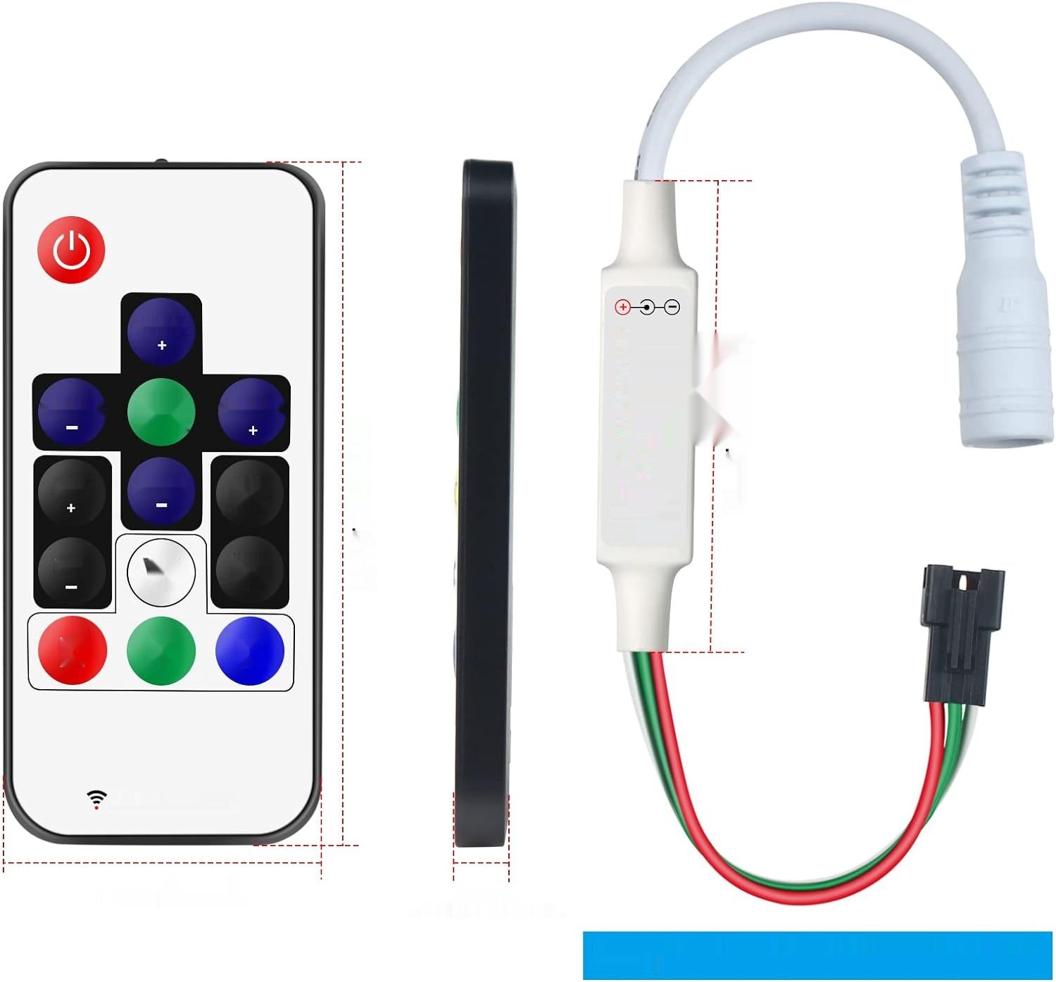 VIPMOON Kontroler LED z pilotem RF z 14 przyciskami 5-24 V Mini RF