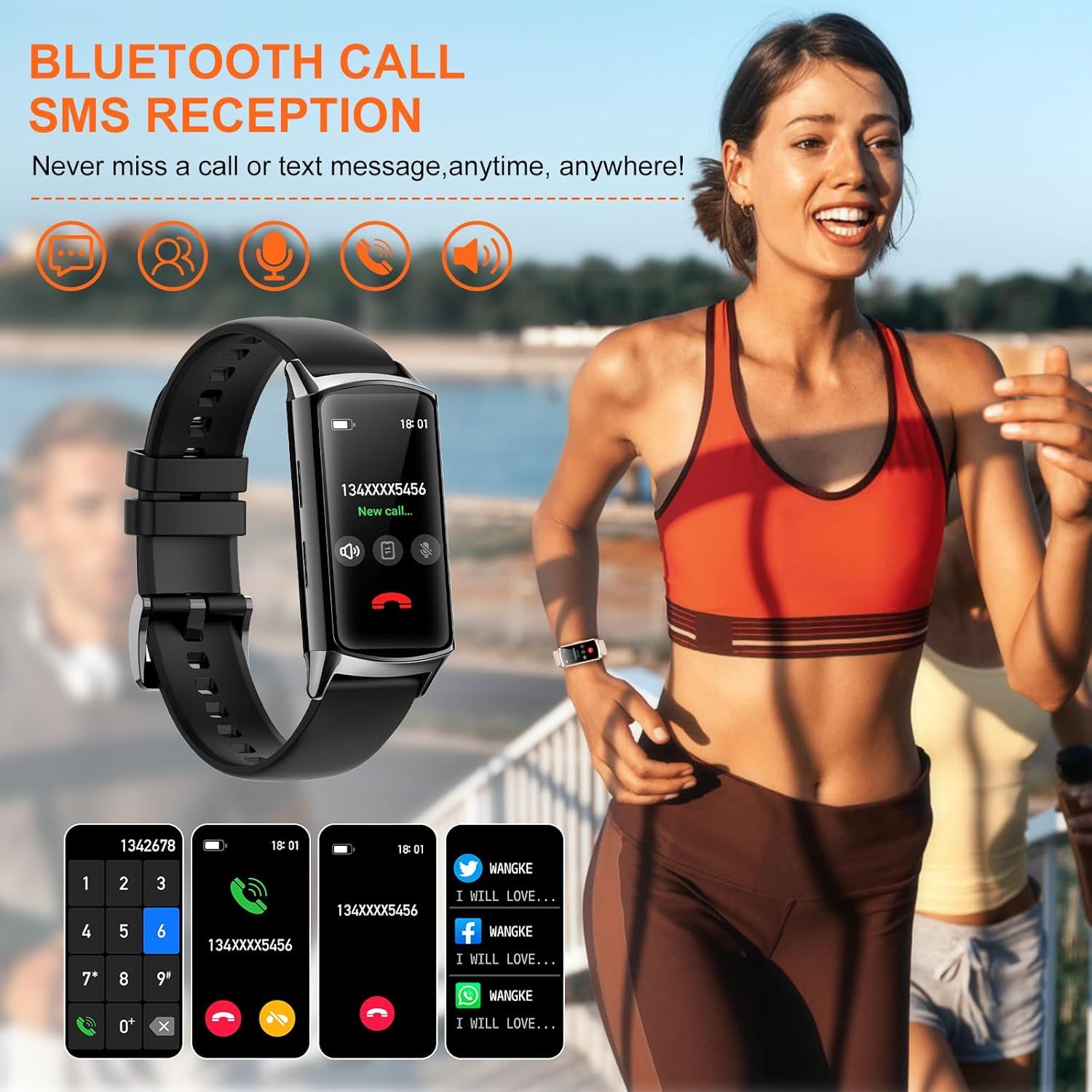 ELEJAFE Smartwatch dla kobiet z funkcją telefonu, wodoodporny IP68, 114+ trybów sportowych, tracker kondycji, krokomierz, monitor tętna, SpO2, snu, iOS Android