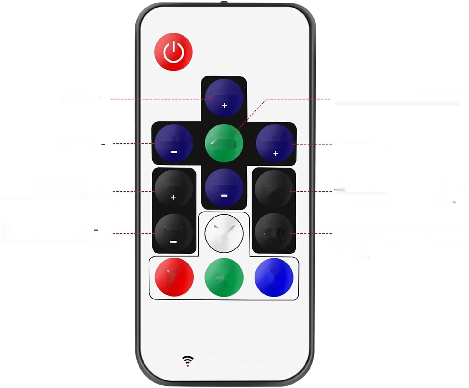 VIPMOON Kontroler LED z pilotem RF z 14 przyciskami 5-24 V Mini RF