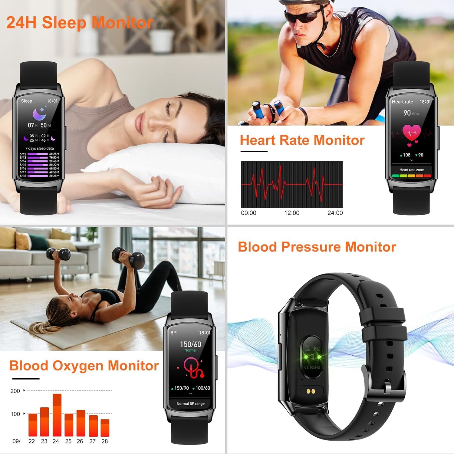 ELEJAFE Smartwatch dla kobiet z funkcją telefonu, wodoodporny IP68, 114+ trybów sportowych, tracker kondycji, krokomierz, monitor tętna, SpO2, snu, iOS Android