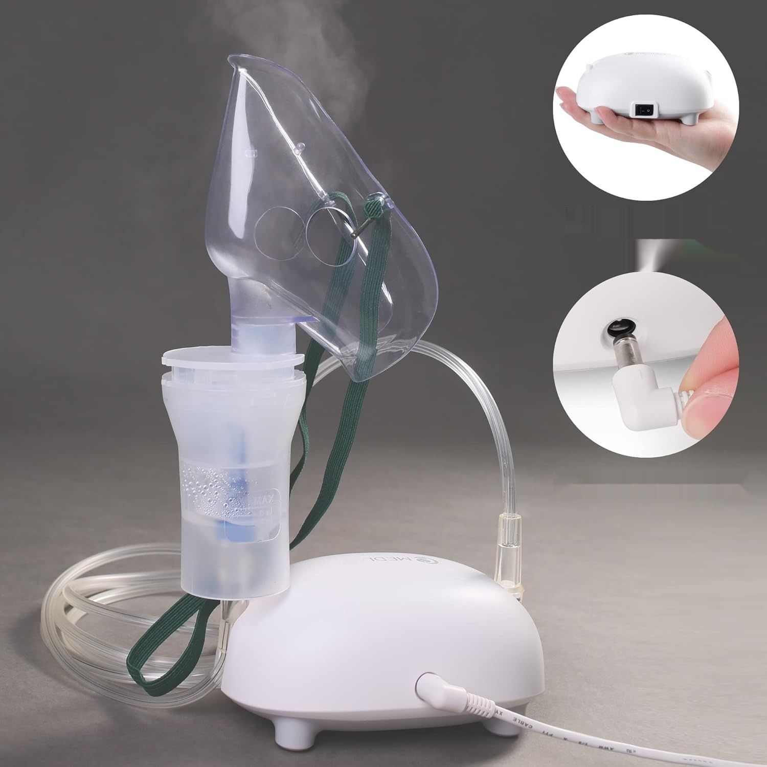 MEDLOT Nebulizator Inhalator, z Ustnikiem i Maską, na Przeziębienia, Portatywny