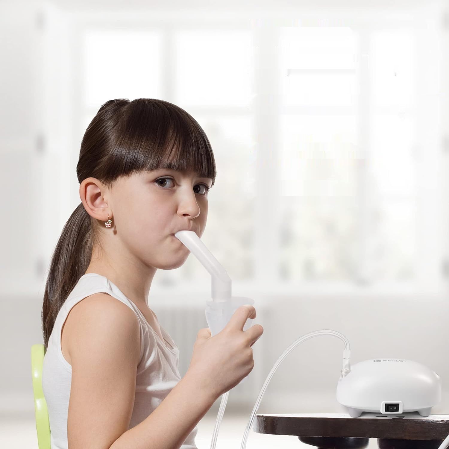 MEDLOT Nebulizator Inhalator, z Ustnikiem i Maską, na Przeziębienia, Portatywny