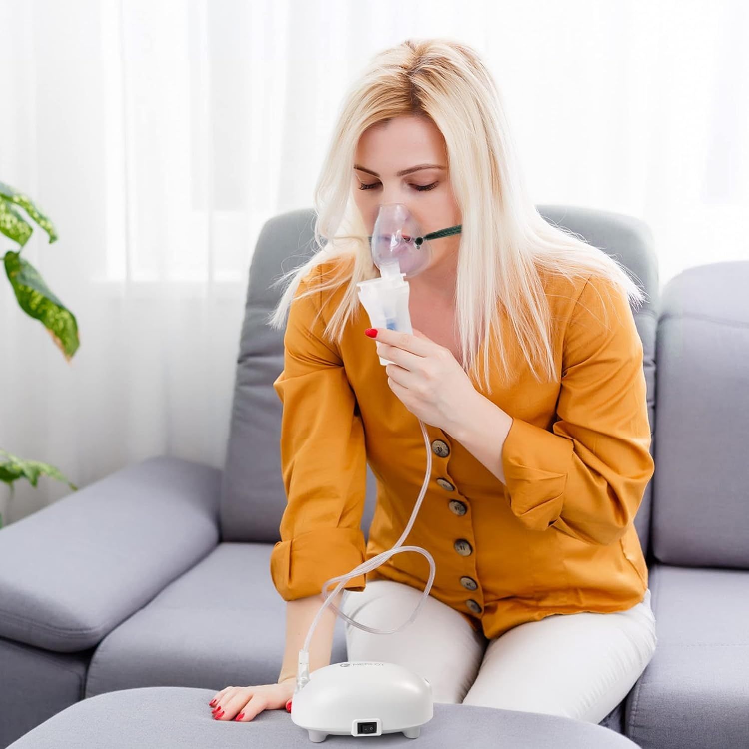 MEDLOT Nebulizator Inhalator, z Ustnikiem i Maską, na Przeziębienia, Portatywny