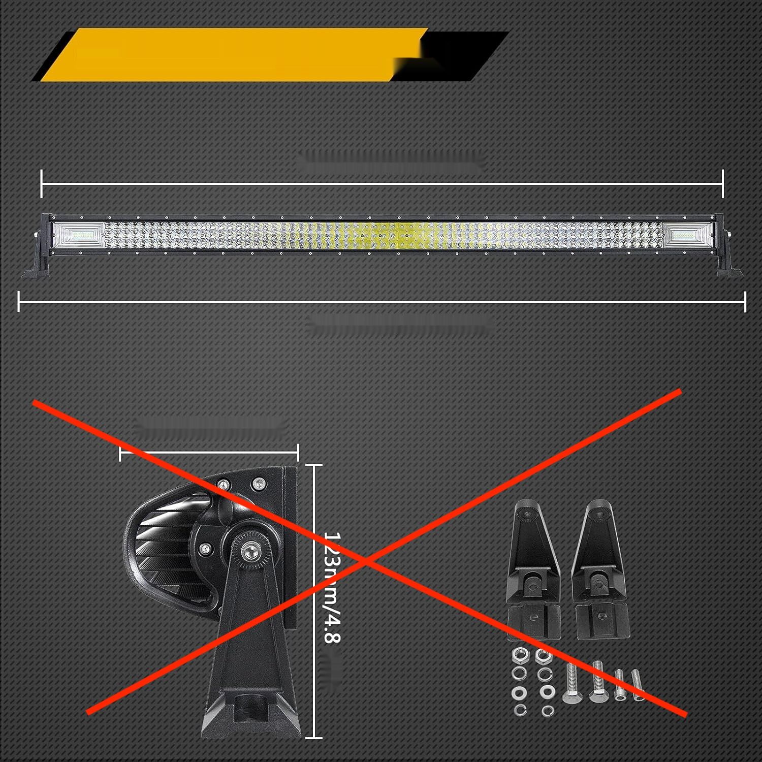 Auxtings 7D LED Work Light Bar, 216-324 W, 3 Rzędy, 12-24 V, 6000K, Off-Road.