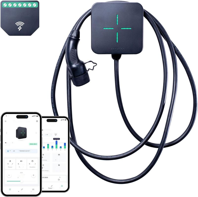 LEKTRI.CO - 1P7K Ładowarka Elektryczna 7,4 kW, WiFi, 5m kabel, 6A-32A