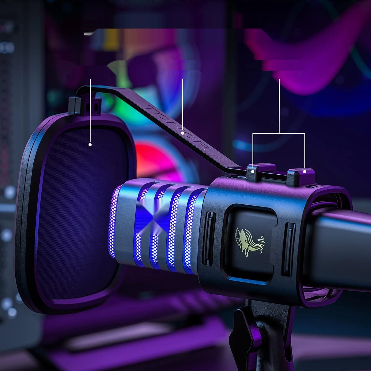 TONOR Gaming USB Mikrofon PC RGB Mikrofon  ‎TC30