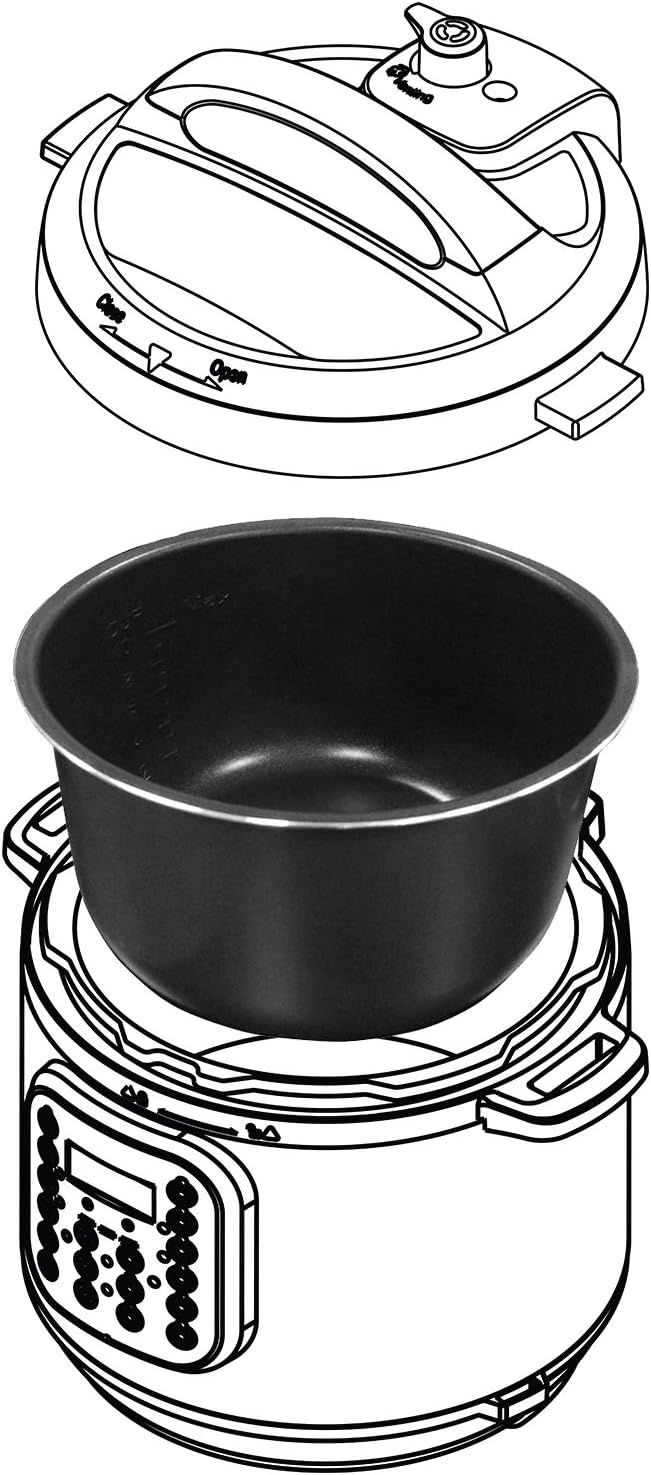 Instant Pot ceramiczny wewnętrzny garnek 8 qt, IP-ceramiczny nieprzywierający, 8 l, szary
